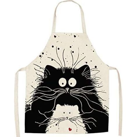 Bonito delantal de cocina unisex con estampado de dibujos animados A-Fiori cat2 (1/5)