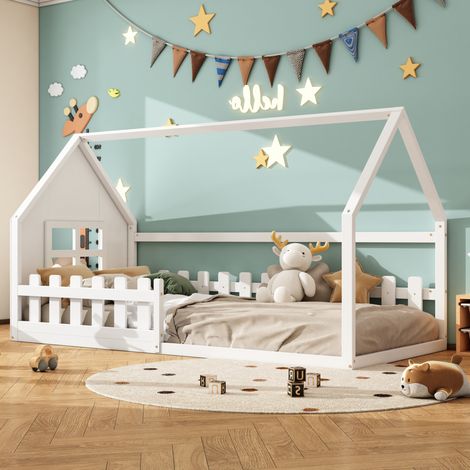 Bett Bettgestell Schlafplatz Hausform 90x200 OKMYHOME (1/5)