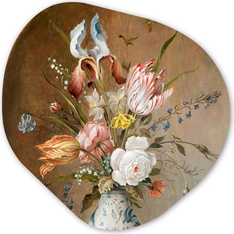 CERCHIO DA PARETE Natura morta con fiori - Balthasar van der Ast - Pittura 40x40 cm (1/4)