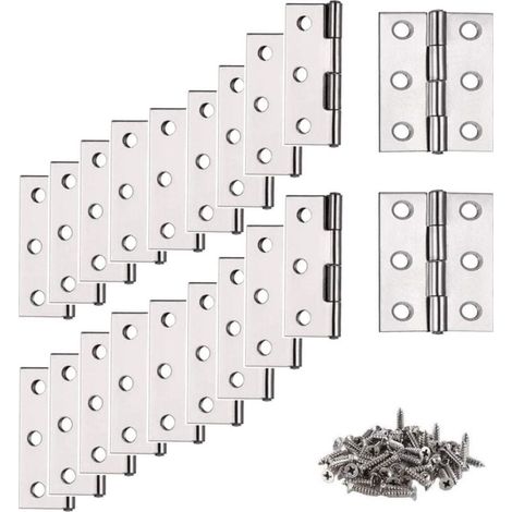 Stainless steel hinges, 20 pieces small hinges (with 120 screws), hinges, flat hinges, home furniture hardware Armo MUMU (1/4)