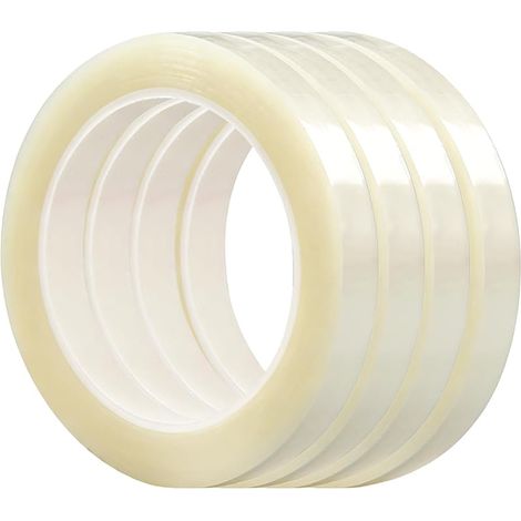 4 Pièces Ruban Résistant à la Chaleur Transparent pour Presse à Chaleur, Adhésif Thermorétractable pour Sublimation,pour Projets DIY et Protection Électronique, Résistance 220 °C(10 mm x 33 m) (1/5)