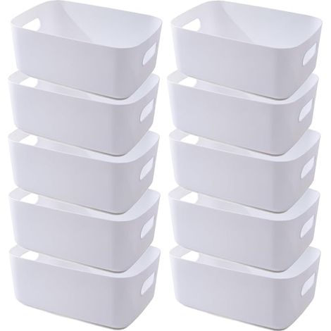 Storage Box White 20 x 14 x 7 cm, Bathroom Basket, Kitchen Basket