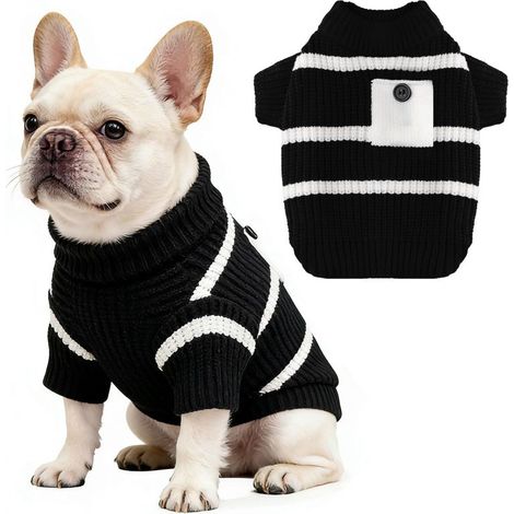 Pull pour chien poche décorative, doublure polaire élastique, vêtement d'hiver chaud (petits chiens, chats)