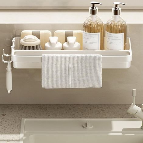 Organizzatore per lavello,mensola da doccia sospesa senza foratura,Porta spugna da cucina,accessori per lavello,utensili da cucina per la casa (1/5)