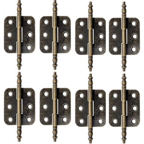 8 PCS Charnière Laiton Antique avec Vis Charnière Plate Vintage 70 35mm Charniere Porte Placard Vintage Charnières Pliantes en Bronze Charnière Meuble Ancien pour Boite à Bijoux, Armoire