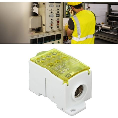 UKK400 C45 Boîte de jonction unipolaire de type rail DIN, répartiteur modulaire, 690 V 400 A, jaune. (1/5)