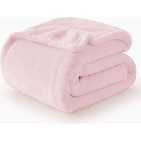 Plaid Couverture Polaire Flanelle en Microfibre, Jeté de Canapé 150x200 rose, Couverture lit Jete de Canape 2 Personnes (1/4)