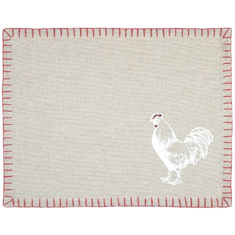 Set de table coq en coton Naturel 35x45 cm