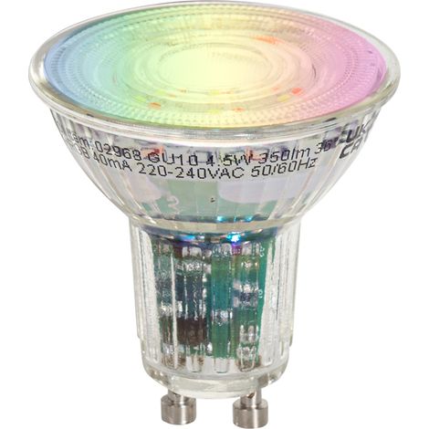 LUEDD Ampoule LED GU10 intelligente 50 transparente RGBW 4,5W 350 lm 2700-6000K