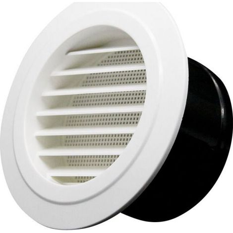 Aérateur 100mm, sortie d'échappement système climatisation centrale avec grille de protection - ABS (ø100mm) (1/5)