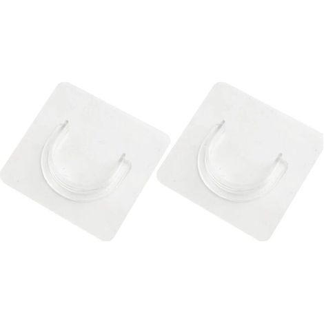 2 Supports pour Rideaux sans Percage, Fixation Adhésive Murale Transparente, Porte-Rideau de Douche et Salon (1/5)
