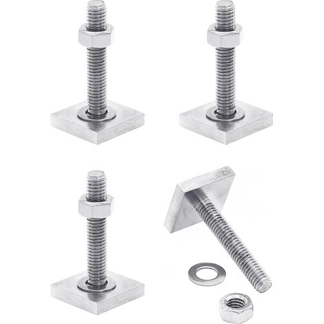 T-Track Adapter,écrous de t-slot rainure en T,track en t avec écrous et rondelles,pour Adaptateur Vélo Porte-Bagages de Toit (M6-4pcs) Barres de toit avec écrous et rondelles, pour barres de toit, por (1/5)