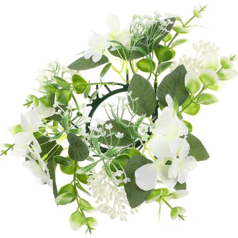 Couronne de bougie blanche décorative pour jardin, 1 pièce de fleurs artificielles (1/5)