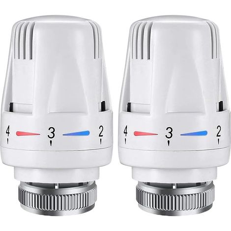 2PCS Tete Radiateur Thermostatique M30 x 1,5 Valves Thermostatiques pour Radiateur, Tête de Remplacement de Vanne de Thermostat de Radiateur pour Maison Bureau (1/5)