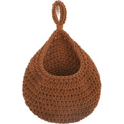 2 mittelgroße Hängekörbe für Obst (20 cm x 19 cm, Ringhöhe: 25 cm), Hängekörbe für Zwiebeln für das Esszimmer, Wandkörbe für Gemüse, Obst, Kartoffeln, Zwiebeln und Knoblauch, handgefertigte Küchenaufb