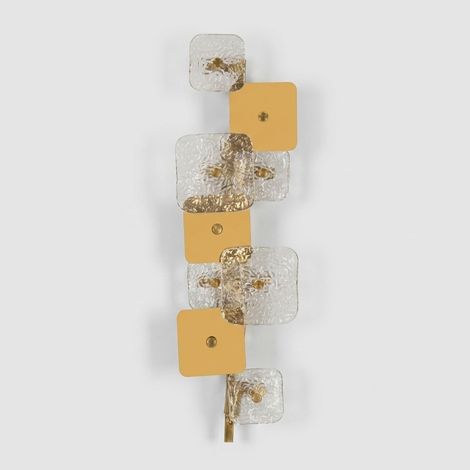 Wandleuchte aus Glas und Eisen, 5-flammig, Glassy (1/5)