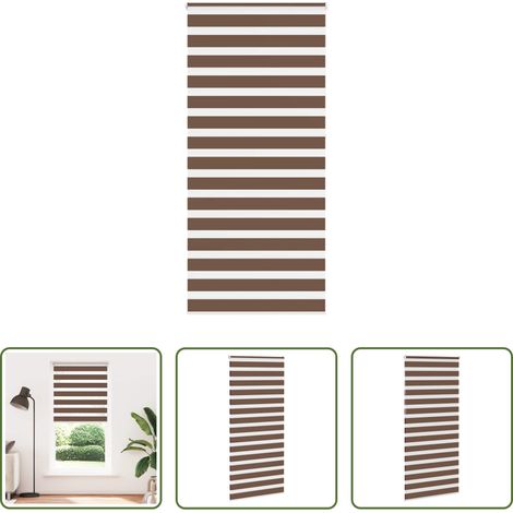 vidaXL Store solaire - Store zèbre marron 110x230cm largeur du tissu 105,9cm polyester (1/5)