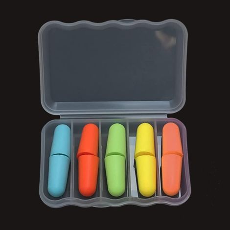 Bouchons d'oreille, 5 paires Bouchon d'oreille Anti Bruit Boule Quies pour Dormir Protection Auditive, pour étudier Travailler Voyager Construction Ronflement Nager(Mousse à Mémoire, Réduite 35 dB) (1/5)
