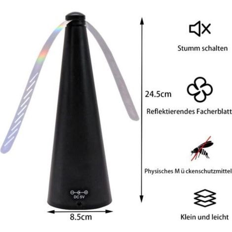 Panggu Elektrischer Fliegenventilator, Tisch-Fliegenabwehrgerät für den Innen- und Außenbereich, ideal für Familienmahlzeiten und Abendessen.