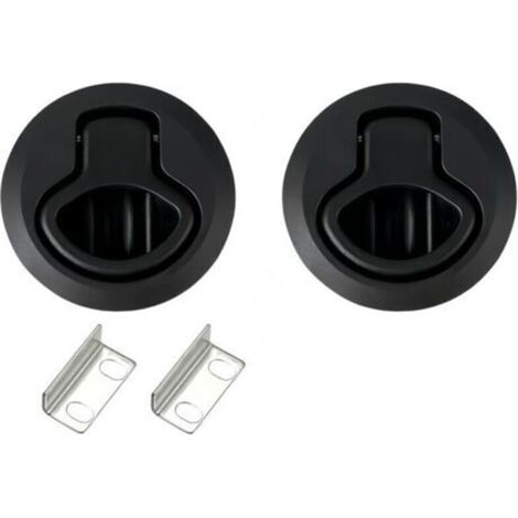 2 Pièces Hatch Serrure de piège pour bateau Flush Pull Latch Noir Flush Pull Hatch Slam Latch Deck Hatch Latch Lock Acier inoxydable Fermeture de porte plate Pull Lock pour navires (1/4)