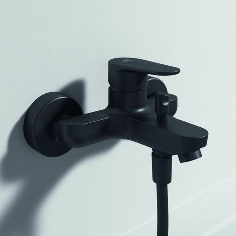Mitigeur bain/douche apparent Ideal Standard Cerafine O, saillie 158 mm, noir mat (1/5)