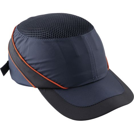 Delta Plus Anstoßkappe Air Coltan - Kopfschutz Kappe mit Schutz verstellbar 55-62cm, Polyethylen/EVA - marineblau/orange (1/3)