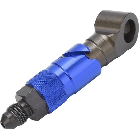 Raccord rapide universel pour durite de frein, carburant et huile, coudé, bleu (1/5)
