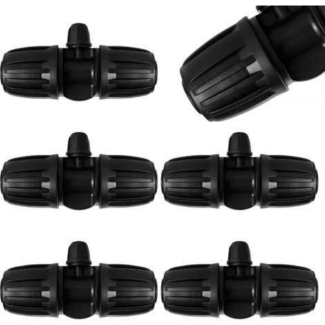5 Pièces Connecteur de Tuyau en T Barbelé, 3-Voies Raccord de Tuyau D'Irrigation pour Tube 15/20 mm à 4/7 mm, Connecteur d'Irrigation Goutte à Goutte à 3-Voies pour Jardin, Pelouse (1/5)