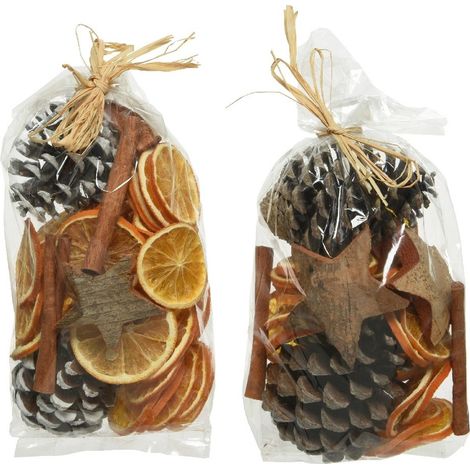 Kaemingk – Pot-pourri de Noël naturel – orange, cannelle, noix de coco et pommes de pin, env. 160 g