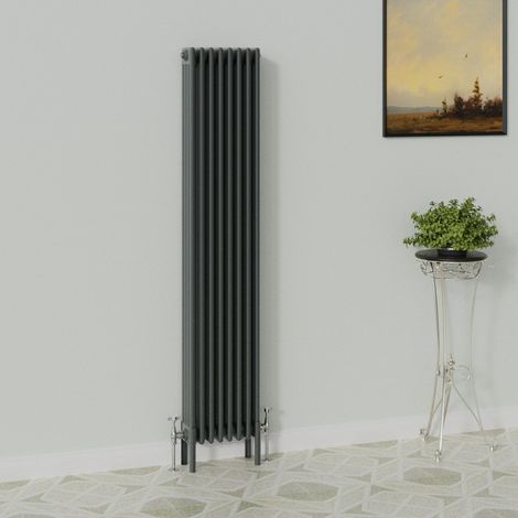 WarmeHaus Traditional Radiator 1800x380mm Anthracite 4 Column (1/5)