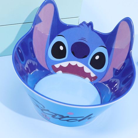 Bol à soupe enfant 3D à motif dessin animé, grand bol en mélamine pour le porridge, idéal pour la maison, la maternelle et l'école maternelle. Motif bleu. (1/4)