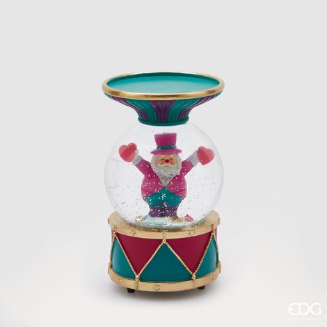 EDG Enzo De Gasperi Portacandela Natale Sferacqua Circo Carillon H 17 Cm Multicolor