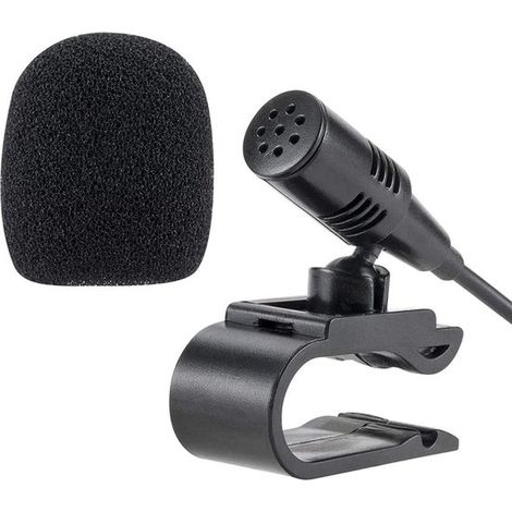 Micrófono externo de 2,5 mm compatible con radios de coche Pioneer, sistemas de audio Bluetooth, estéreo, DVD y GPS. Plug and Play. (1/5)
