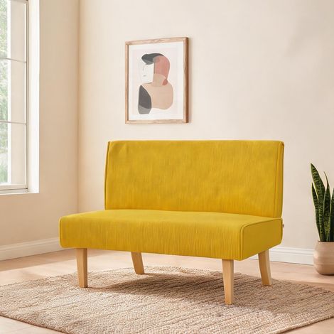 Canapé coloris jaune en polyester 110 x 62 x 85 cm (1/5)