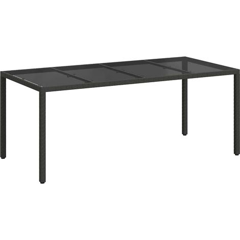 Maison Exclusive - Gartentisch Schwarz 190 x 90 x 75 cm Poly-Ratt