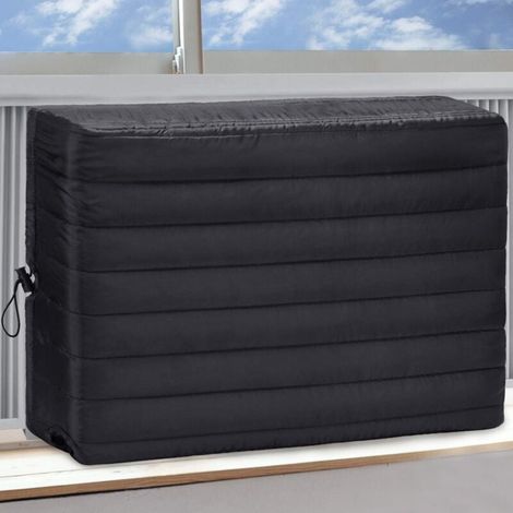 Abdeckung für Innenklimaanlage, Abdeckung für Fensterklimageräte, 21 x 15 x 3,5 Zoll (Breite x Höhe x Tiefe), schwarz