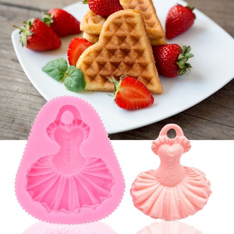 Haushaltsküche Silikonform Rosa Tanzrock Backform Kuchen Kekse DIY Werkzeug Rosa (1/5)