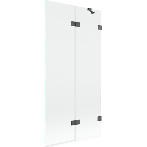 Mexen Lunar paravento vasca 2 ante destra 90 x 150 cm, trasparente, grigio canna di fucile spazzolato - 897-090-100-66-00-P (1/5)