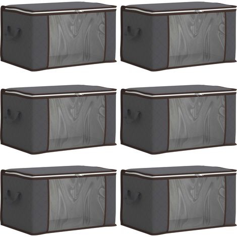 vidaXL Caja de almacenamiento con ventana lateral transparente 6 uds. (1/2)