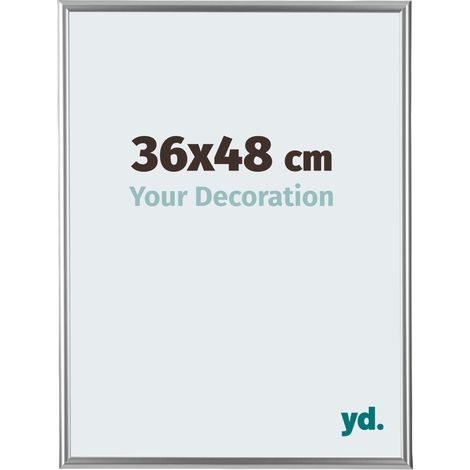 yd. - Cadre photo 36x48 - Argent - Plastique - Bordeaux