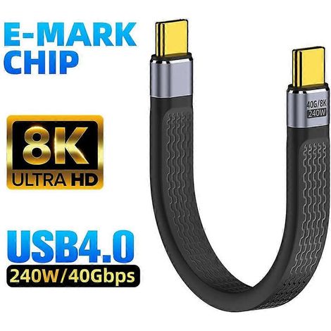 Câble de données USB 4.0 Gen3 240 W, charge rapide 5 A, câble USB C vers Type C, PD Thunderbolt 3 8K à 60 Hz, câble de données USB Type-C 40 Gbit/s ( ) (1/5)
