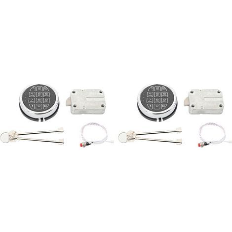 2X Serrure de Coffre-Fort Électronique de Remplacement avec Solénoïde et 2 Clés de Secours, Clavier Chromé, Coffre-Fort Ignifuge et Encore. (1/4)