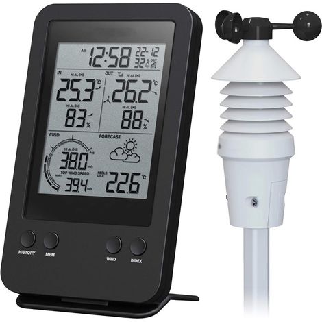 Station météo sans fil Avec écran noir et blanc sans Wi-Fi. Écran noir et blanc (1/5)