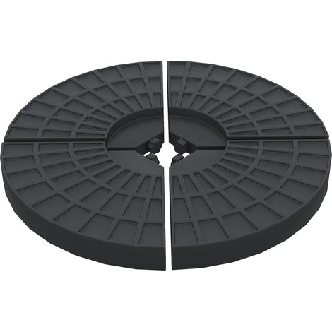 Outsunny 4 PCs 70KG Portable Round Parasol Base Umbrella Cross Stand Weights Holder Sand or Water Filled Outdoor Garden Patio Cantilever Cross Base Weight (1/5)