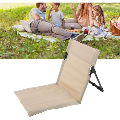 Chaise de camping avec dossier et coussin d'assise en alliage d'aluminium, chaise de plage pliante, chaise de pique-nique pour parc ou pelouse, chaise de loisirs, couleur kaki (1/5)