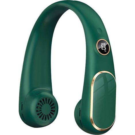 1 Ventilateur de cou sans pales, écran LED, batterie 4000 mAh, ABS, PP, réglable, pour été, sport, voyage (1/5)