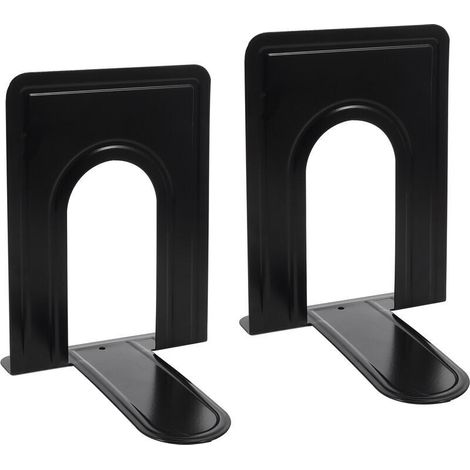 XEPHO Lot de 2pcs Serre-Livre,Serre-Livres pour Livres Lourds,Serre-Livres en métal(noir) (1/5)