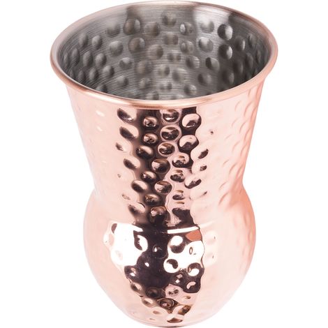 Gobelet martelé Acier inoxydable 304 Design artisanal unique Couleur or rose Capacité 400ml pour cocktails et vin (1/5)