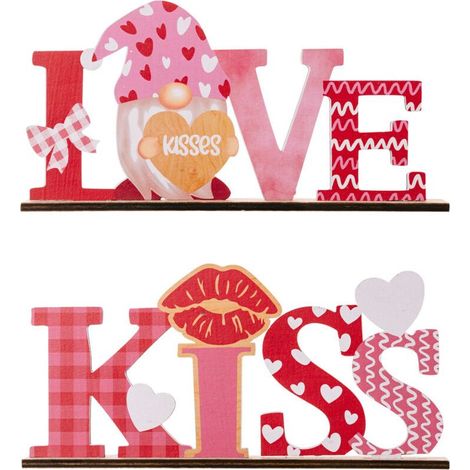 2-pack New Valentine's Day table decoration romantic letters love table ornaments wooden scene layout modeling (1/4)