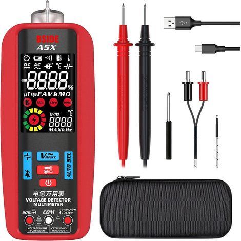 Professionelles Digitalmultimeter für Spannung, Strom, Widerstand, Frequenz, Kapazität, Dioden und Temperatur (°C)